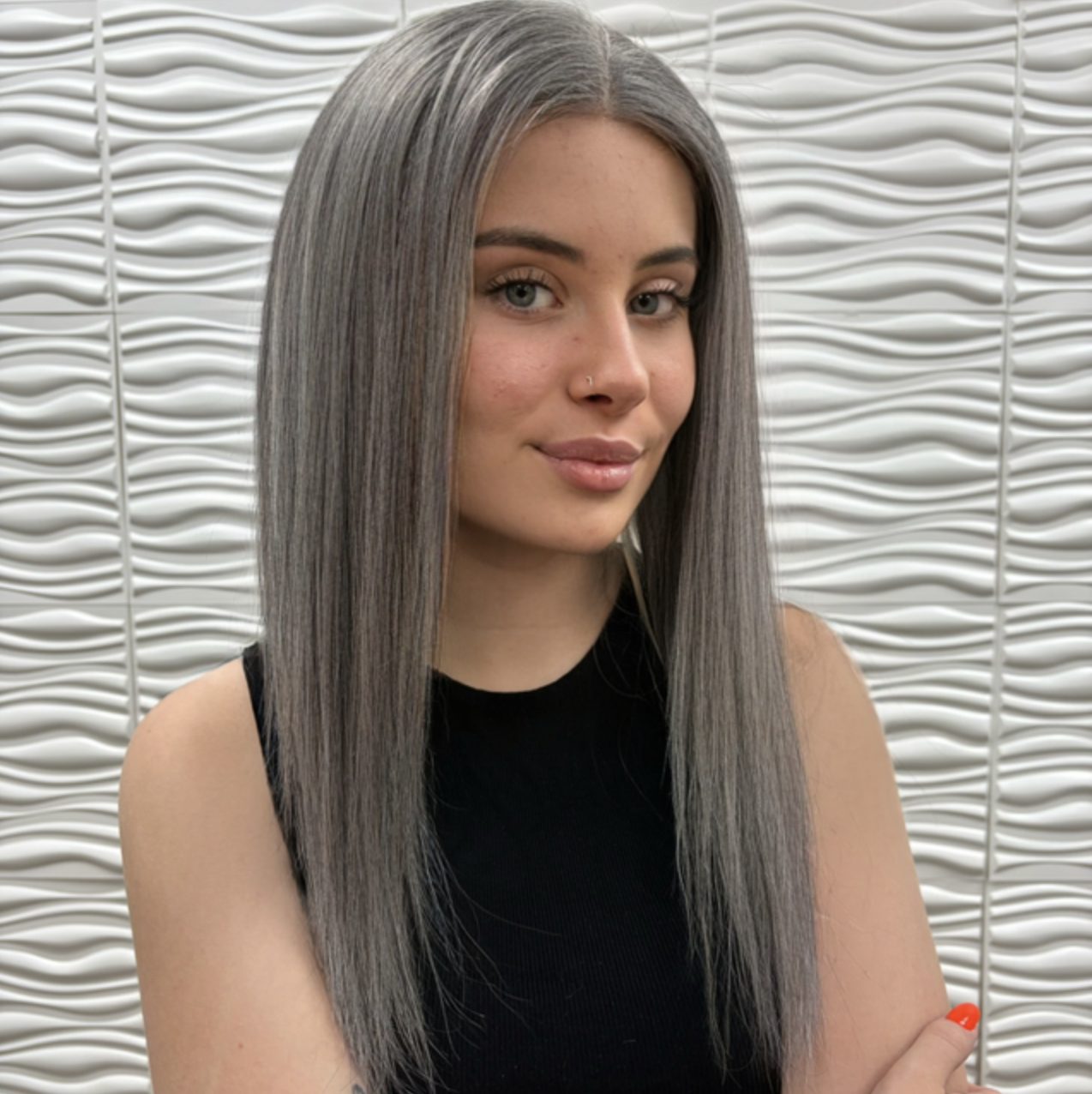 Lace front Mini Wig 16” base 8*8 colour #grey