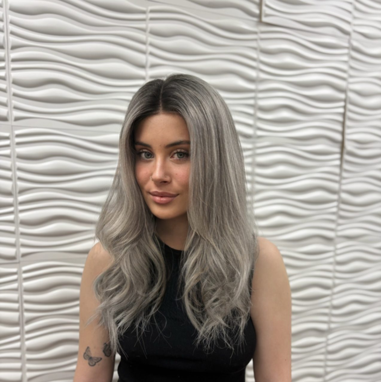 Mini Wig 20” mono base 8*8 colour #grey rooted