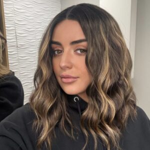 Brown and Carmel wavy synthetic wig