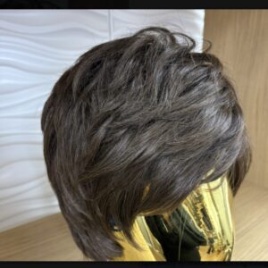 Brown short synthetic wig