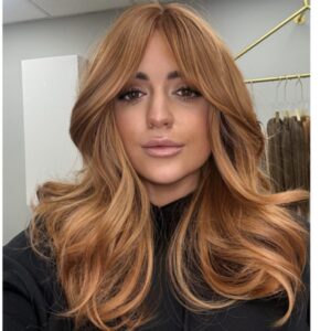 Copper synthetic wig 14”