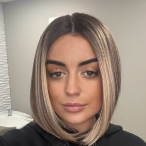 Heather brown with highlights synthetic wig