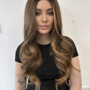 18” Rooted Brown premium synthetic wig